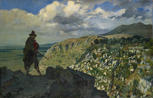 Brigand Standing Guard in the Mountains 1879