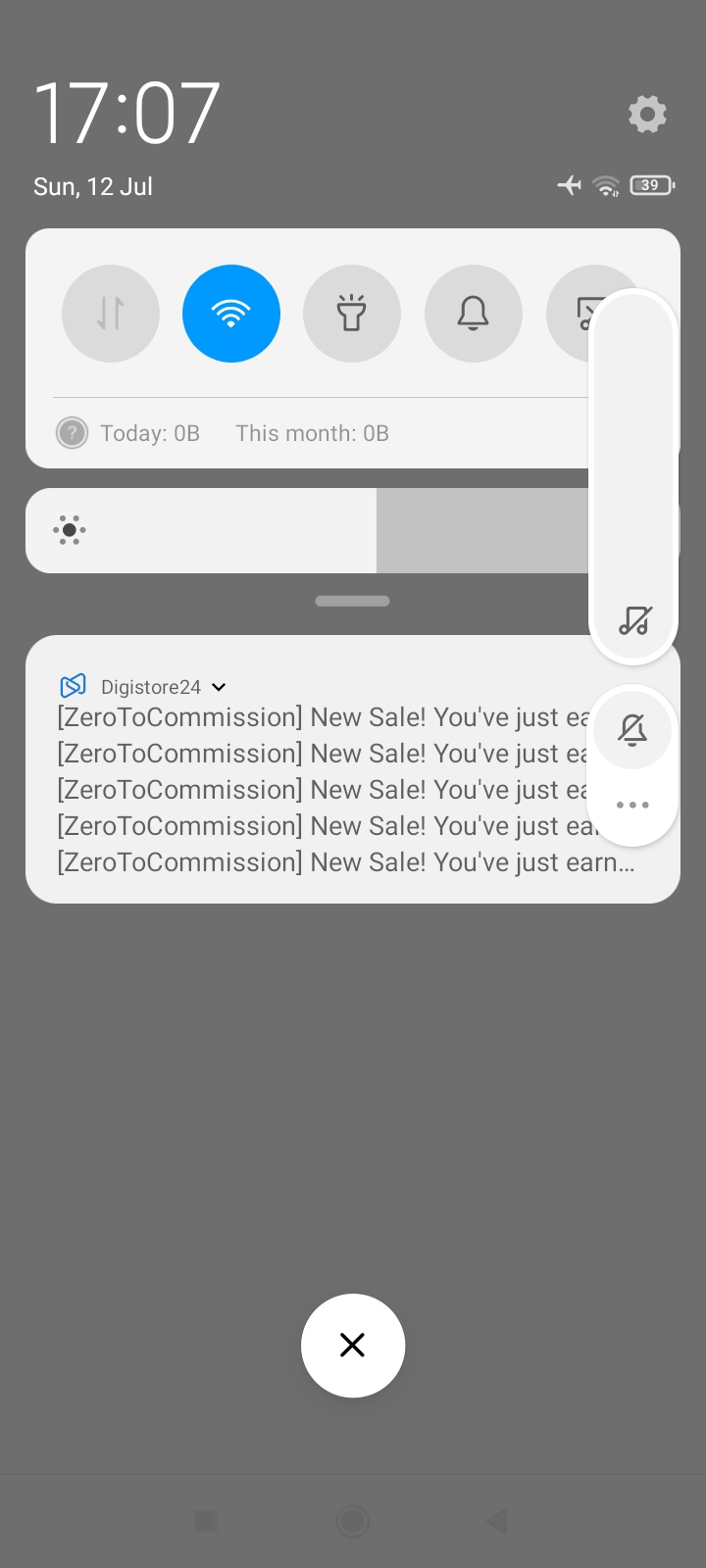 Affiliate commission dashboard screenshot
