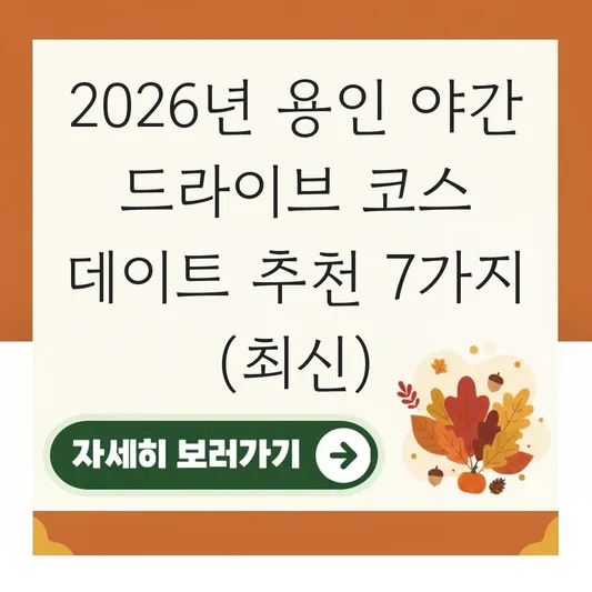 용인 야간 드라이브 코스 데이트 추천