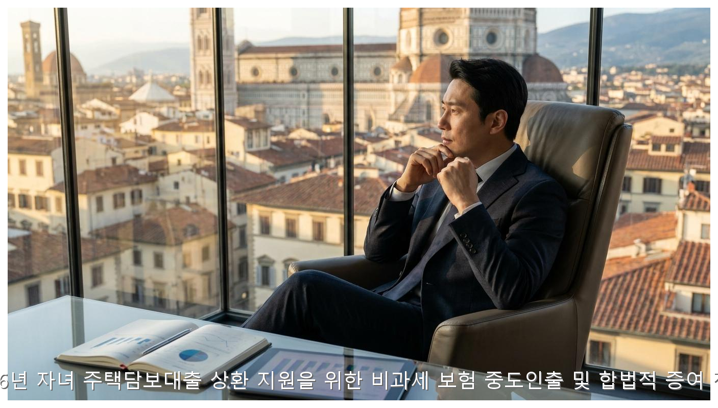 2026년 자녀 주택담보대출 상환 지원을 위한 비과세 보험 중도인출 및 합법적 증여 전략 핵심 안내 및 분석 인포그래픽 (2)