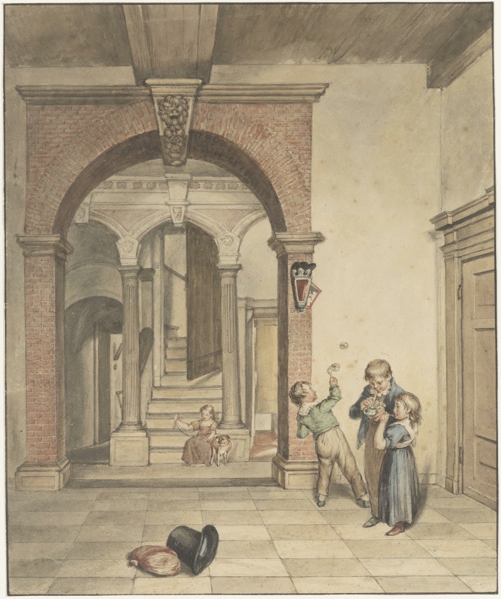 Raadhuis Prinsenhof voorhuis en trap 1814