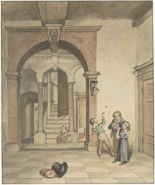 Raadhuis Prinsenhof voorhuis en trap 1814