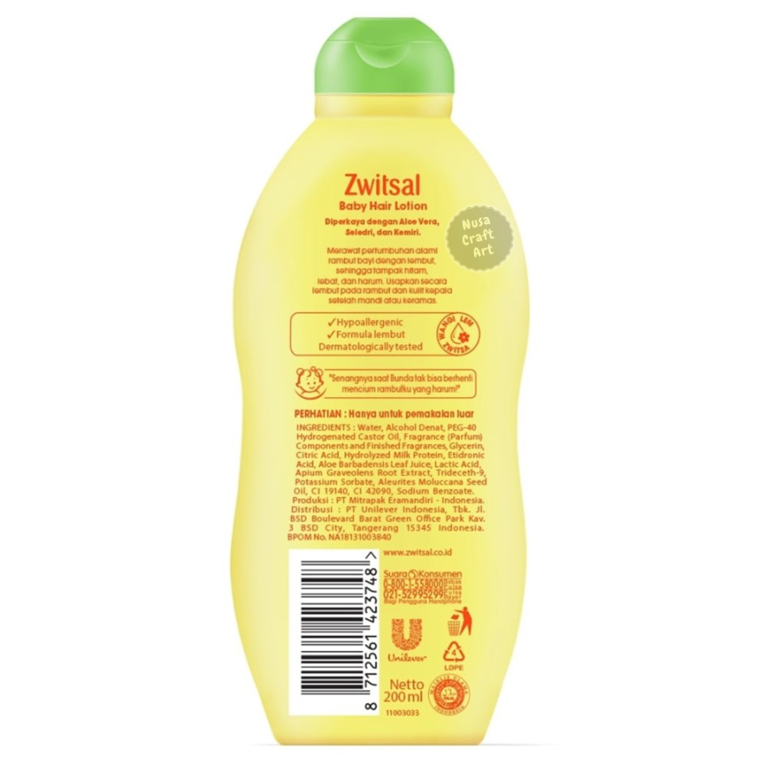 Alternative view of Zwitsal Baby Hair Lotion with Aloe Vera Celery Candlenut Nourish Thickening Hair
