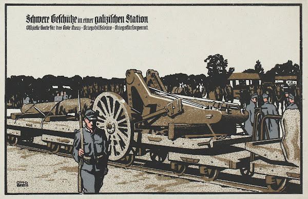 Schwere Geschütze in einer galizischen Station 1915