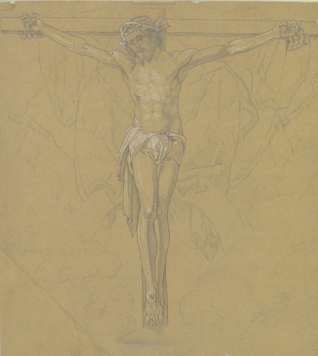 Christus am Kreuz Fragment einer Dreifaltigkeitsdarstellung
