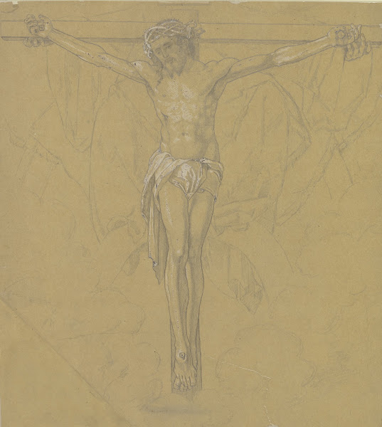 Christus am Kreuz Fragment einer Dreifaltigkeitsdarstellung