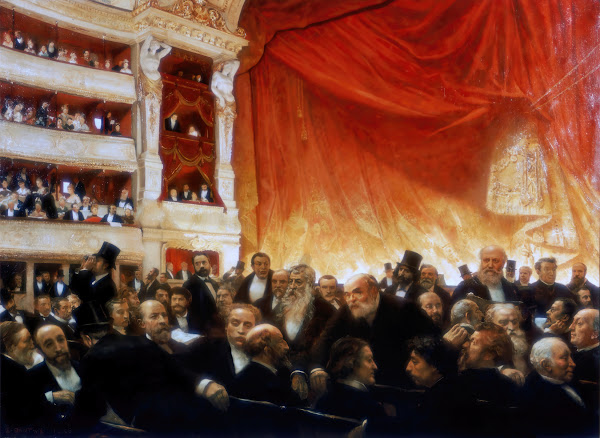 Intermission at a 1885 Comédie Française premiere 1886