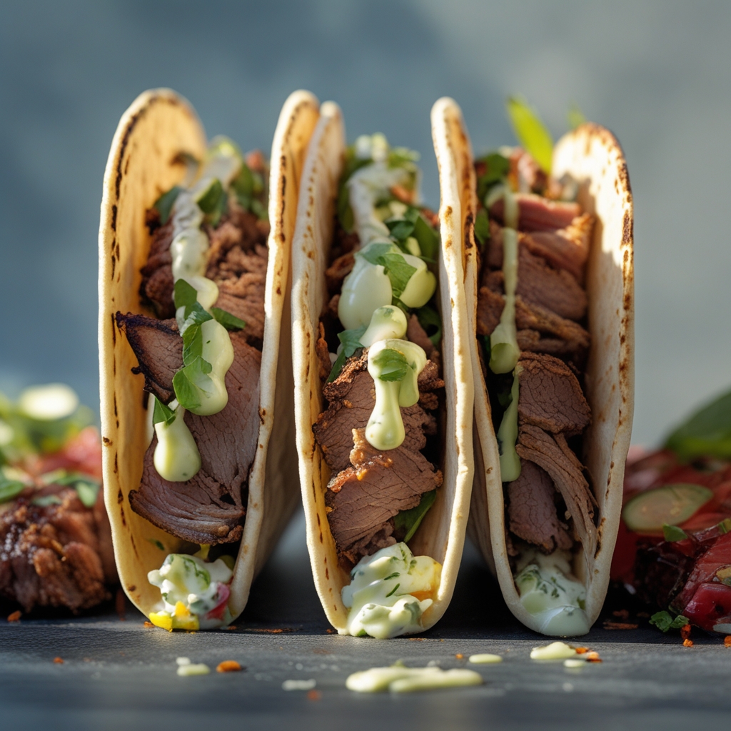 Final Greek Lamb & Tzatziki Power Tacos with Quick-Pickled Red Onion