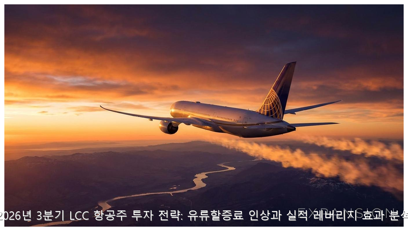 2026년 3분기 LCC 항공주 투자 전략: 유류할증료 인상과 실적 레버리지 효과 분석 핵심 안내 및 분석 인포그래픽 (7)