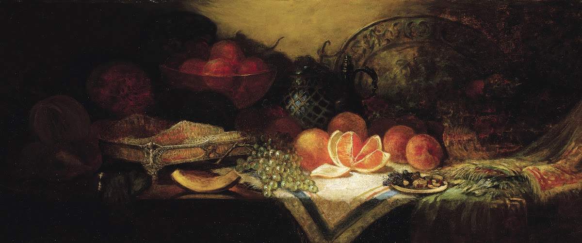 Still Life with Melon Grapes and Oranges 1880