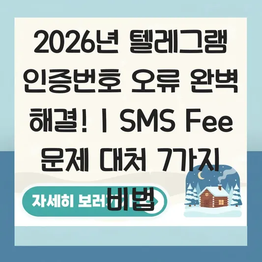 텔레그램 SMS Fee 결제 오류 원인 및 인증번호 수신 안 될 때 대처법 대표 이미지
