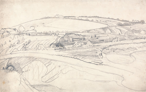 Landscape with a Farm and Cornstalks ca 1803