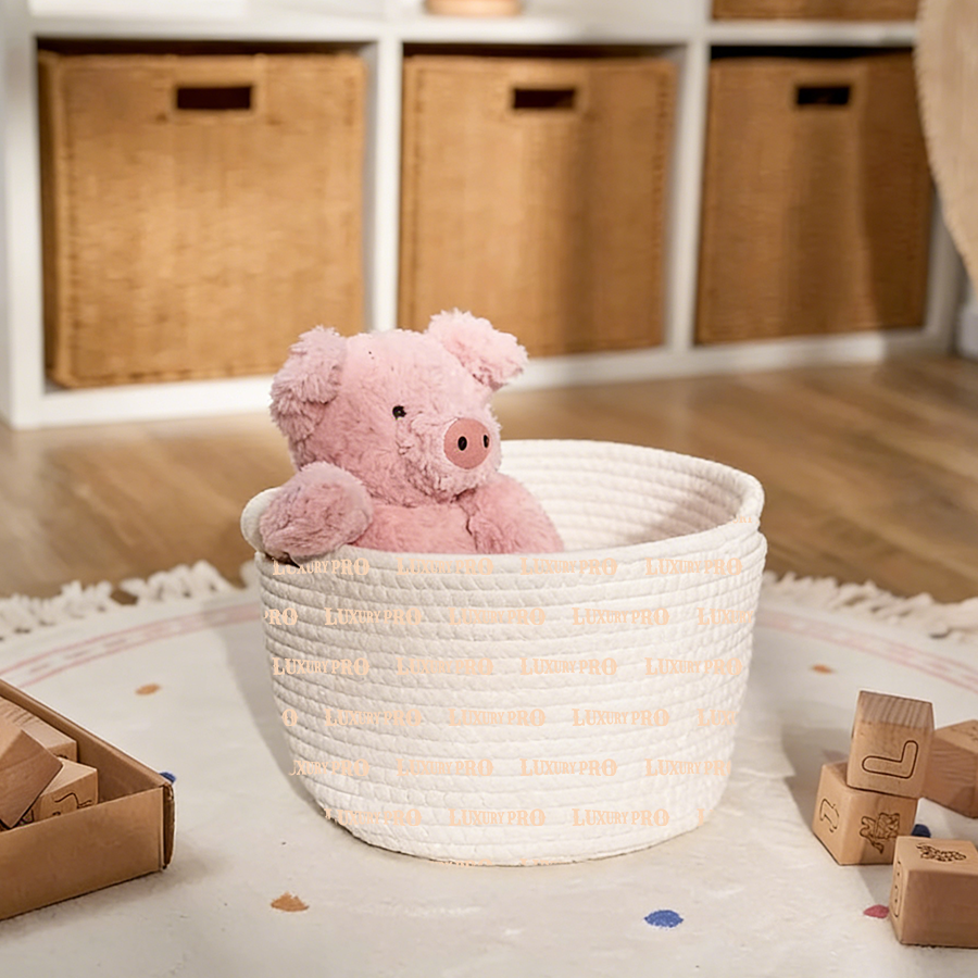 Handmade Cotton Rope Storage Basket - GS-409
