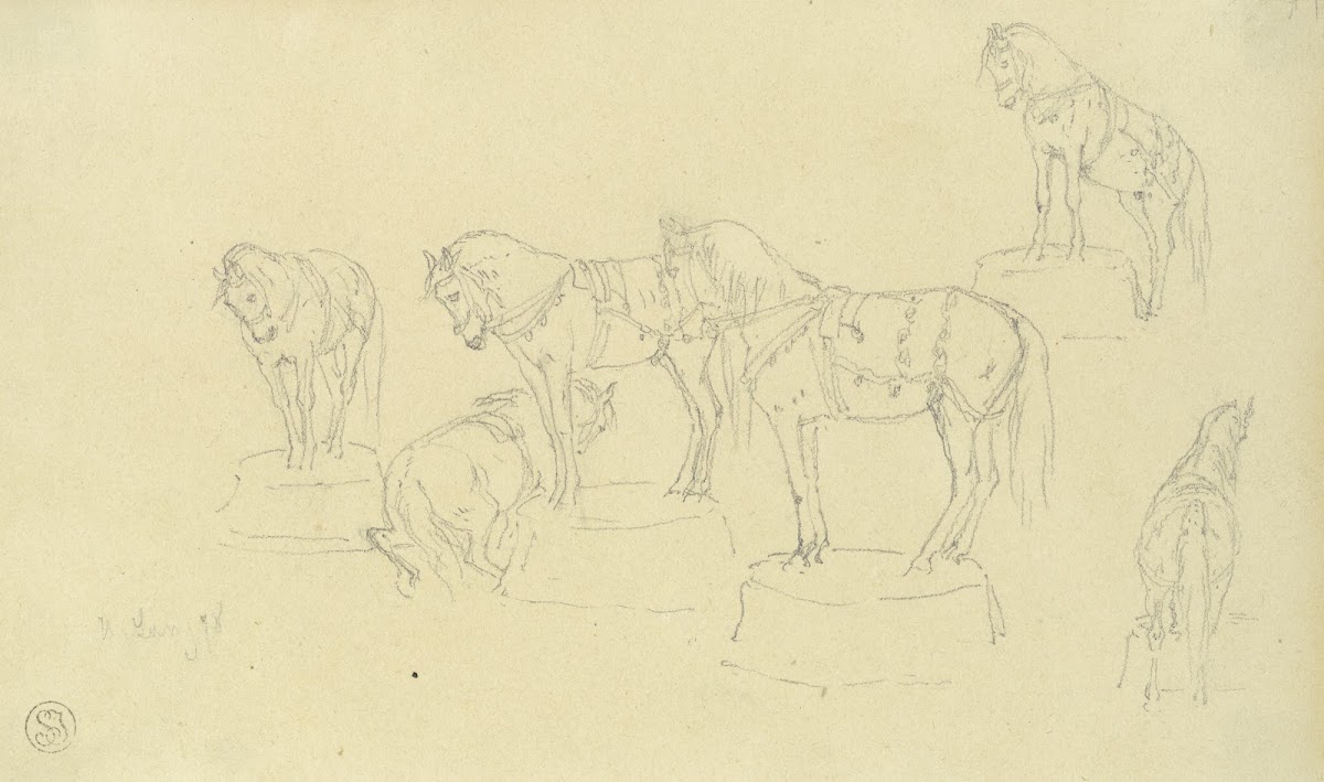 Circuspferde auf Tonnen balancierend 1878