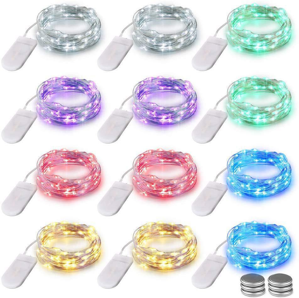 LED-Lichterkette mit Knopfzellenbatterie, 1–3 m