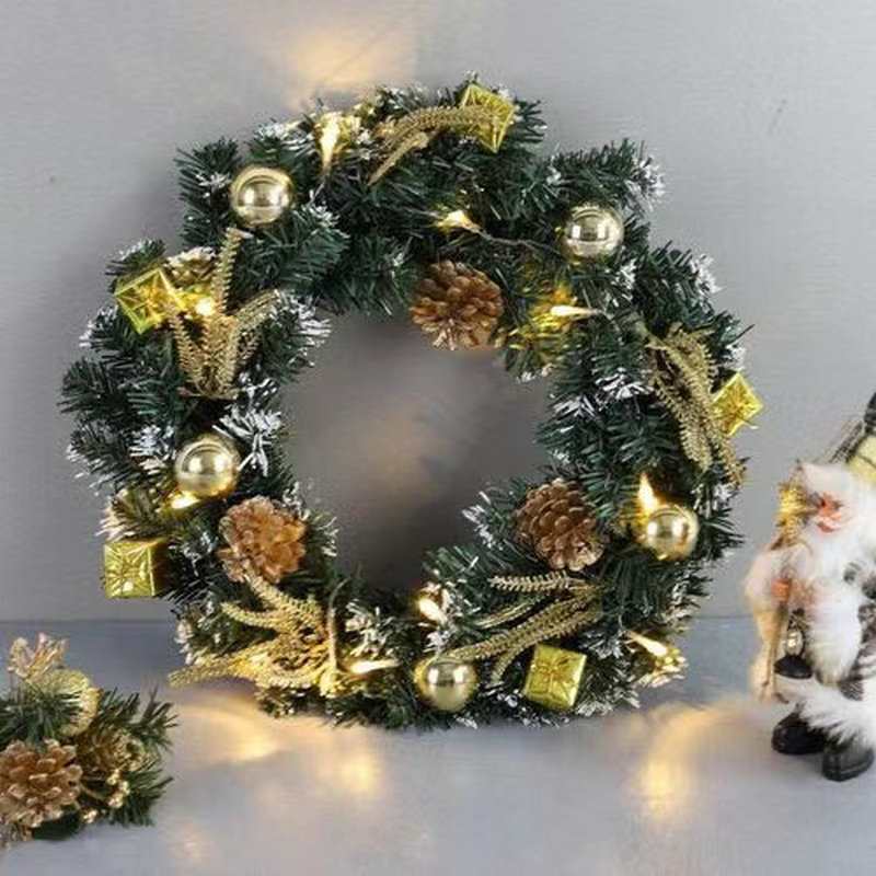 Christmas wreath made of PVC, handmade, with or without lighting
