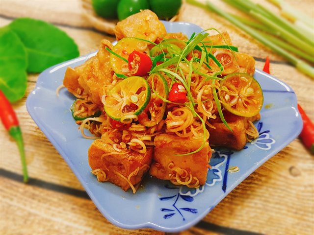 Đậu Hủ Trộn Sả Tắc Chua Ngọt