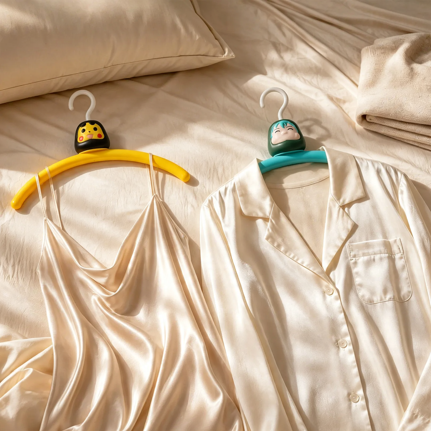 Plastic hanger with non-slip surface