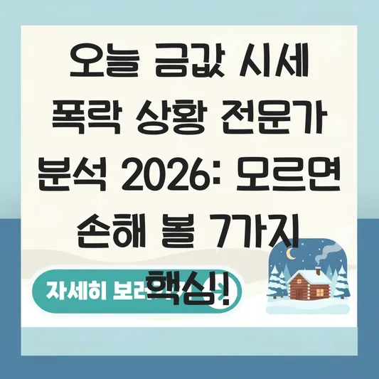 오늘 금값 시세 폭락 상황 전문가 분석