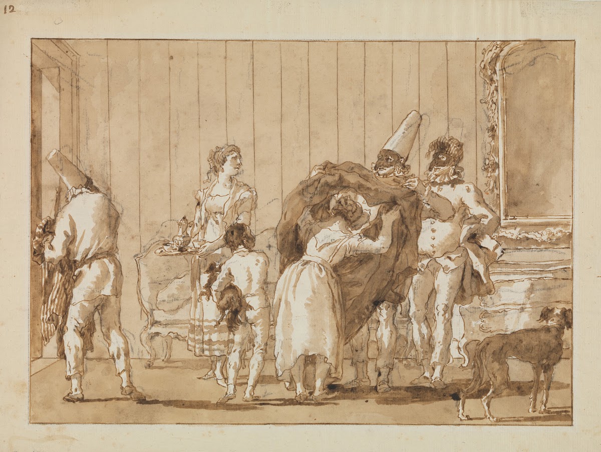 Punchinello as a Dressmaker ca 1800