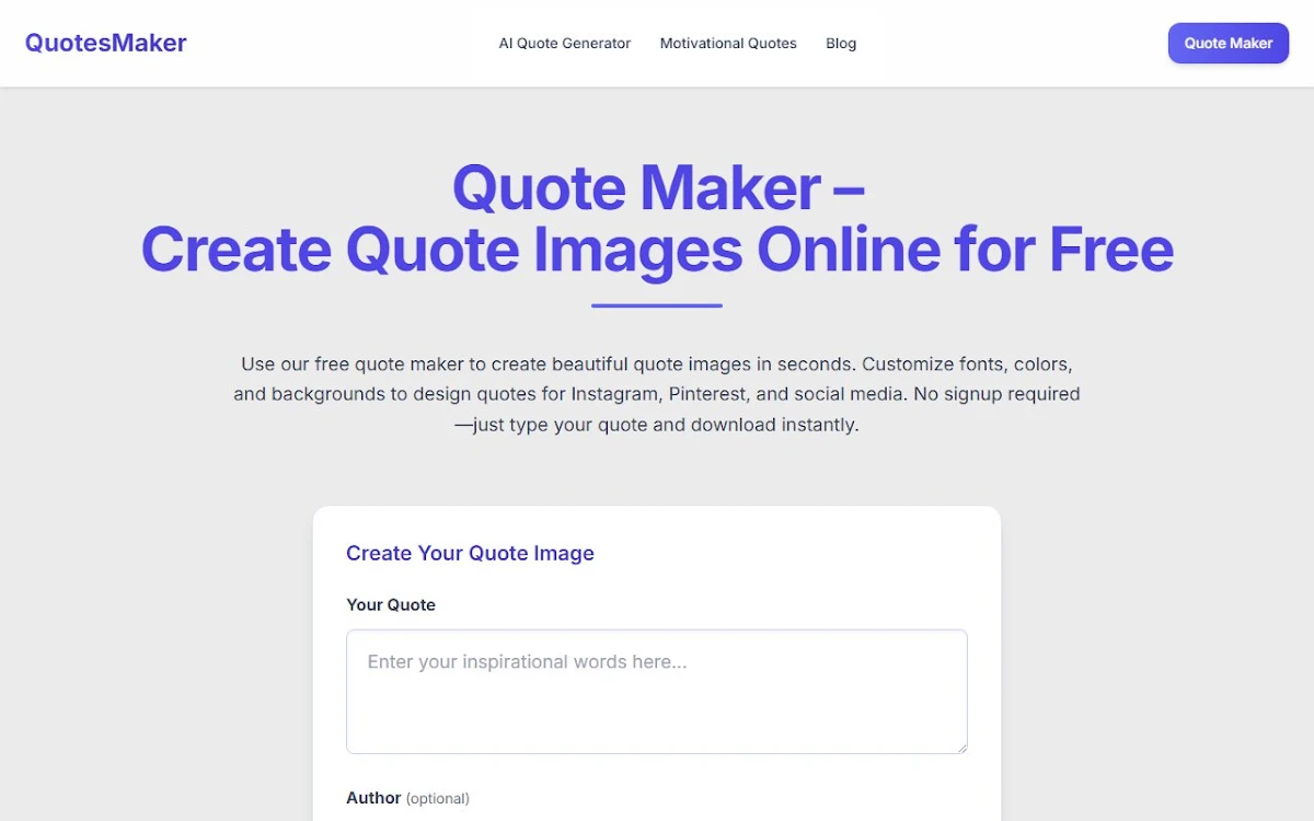 Captura de QuotesMaker