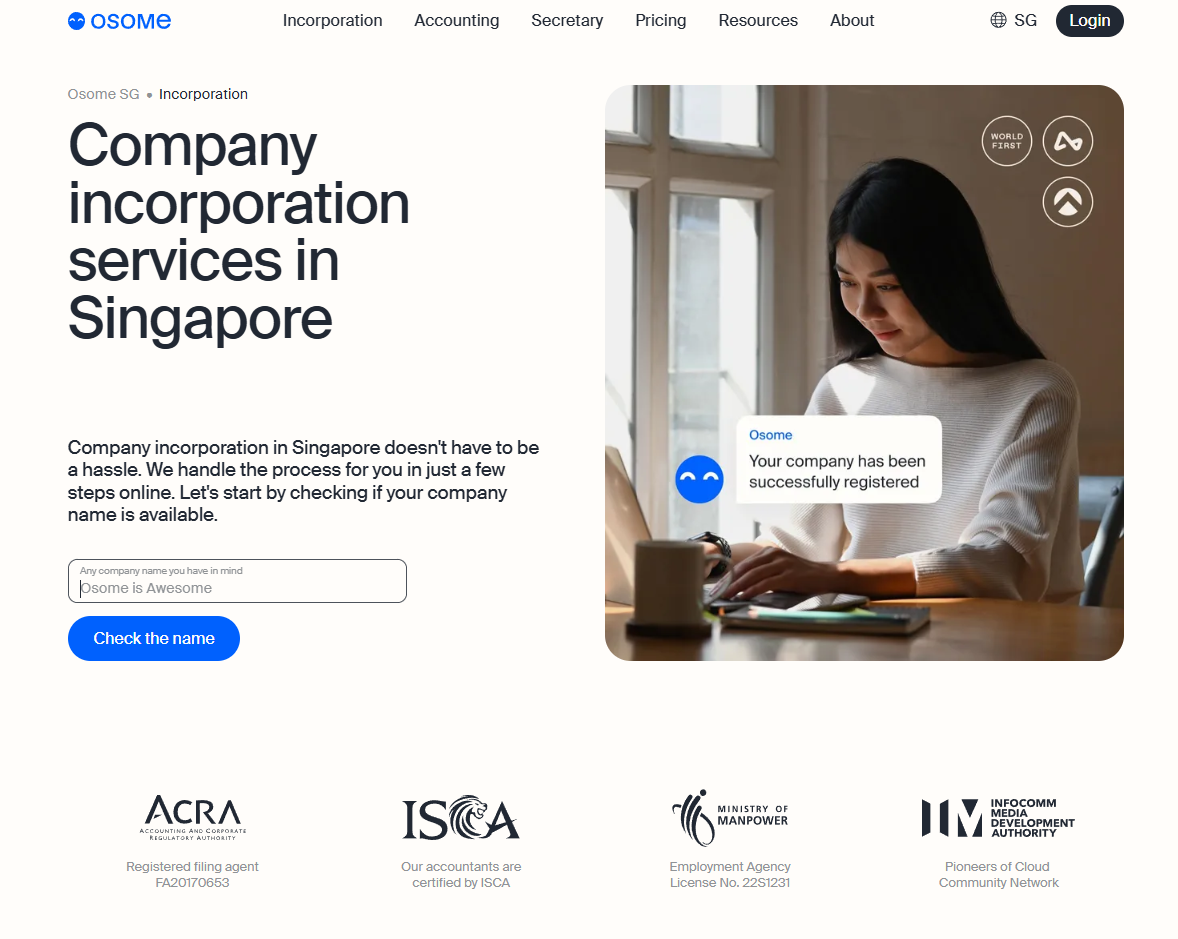 osome incorporation page