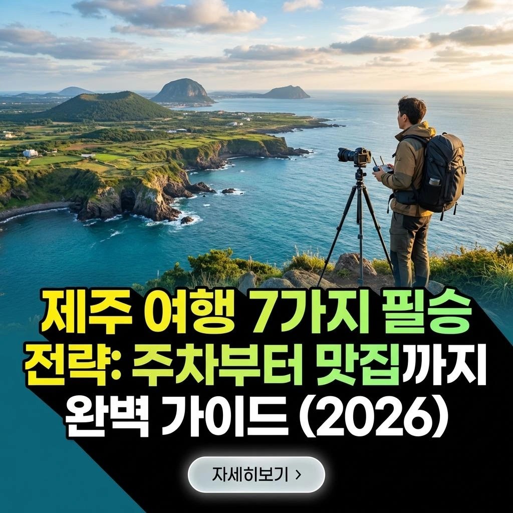 제주 여행 7가지 필승 전략: 주차부터 맛집까지 완벽 가이드 (2026)