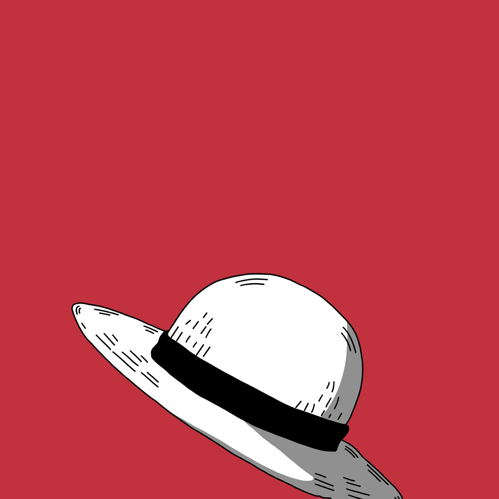 Download Straw Hat, Anime, Red, Cartoon 2K iPhone