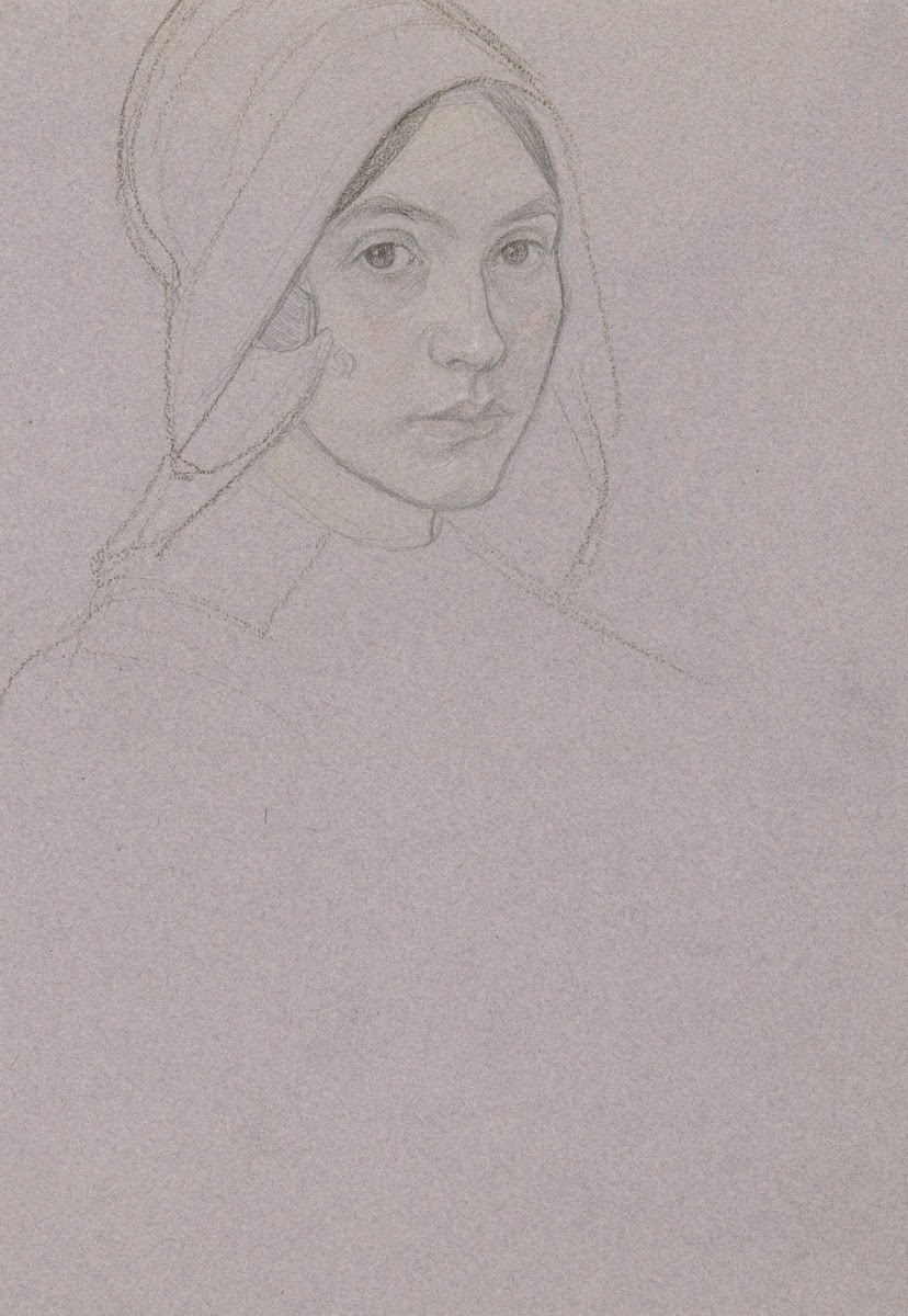 Portret van een meisje met kap 1874   1925