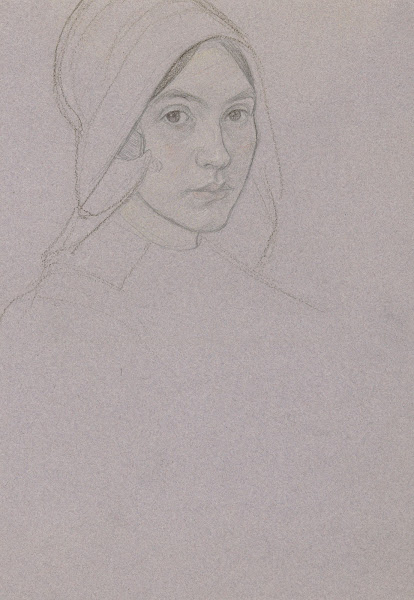 Portret van een meisje met kap 1874   1925