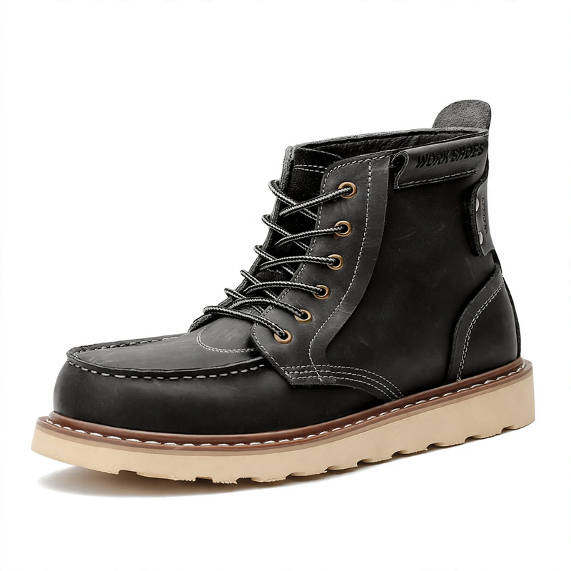 Men's Retro-Style Leather Work Boots