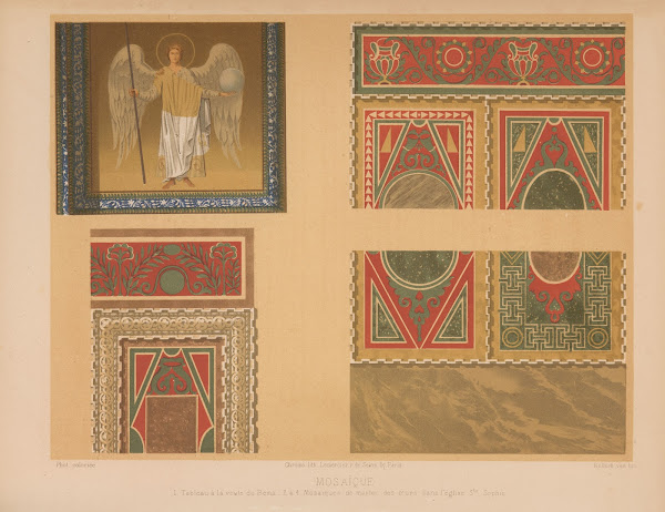 1 Tableau à la voute du Bema 2 à 4 Mosaiques de marbre des murs dans léglise Ste