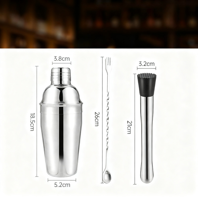 Cocktail-Shaker-Set mit Glas und Zubehör