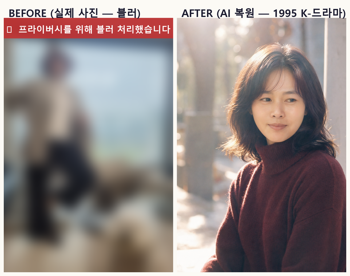 어머님 Before → After (1995 K-드라마 스타일)