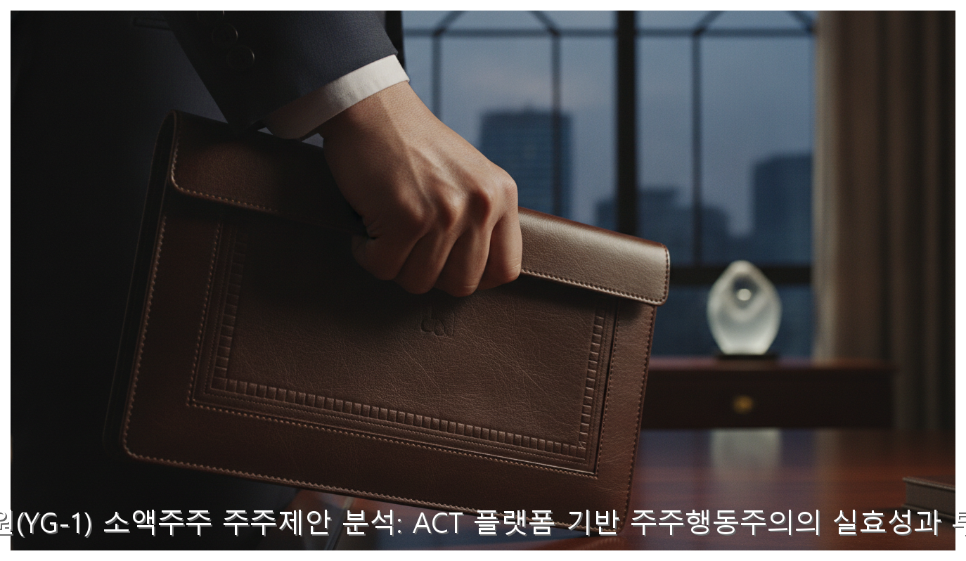 와이지-원(YG-1) 소액주주 주주제안 분석: ACT 플랫폼 기반 주주행동주의의 실효성과 투자 전략 핵심 안내 및 분석 인포그래픽 (2)