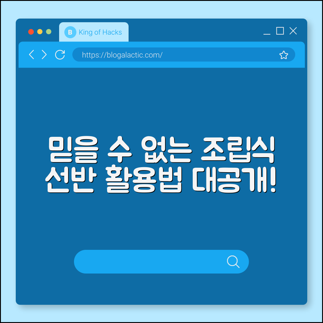 믿을 수 없는 조립식 선반 활용법 공개