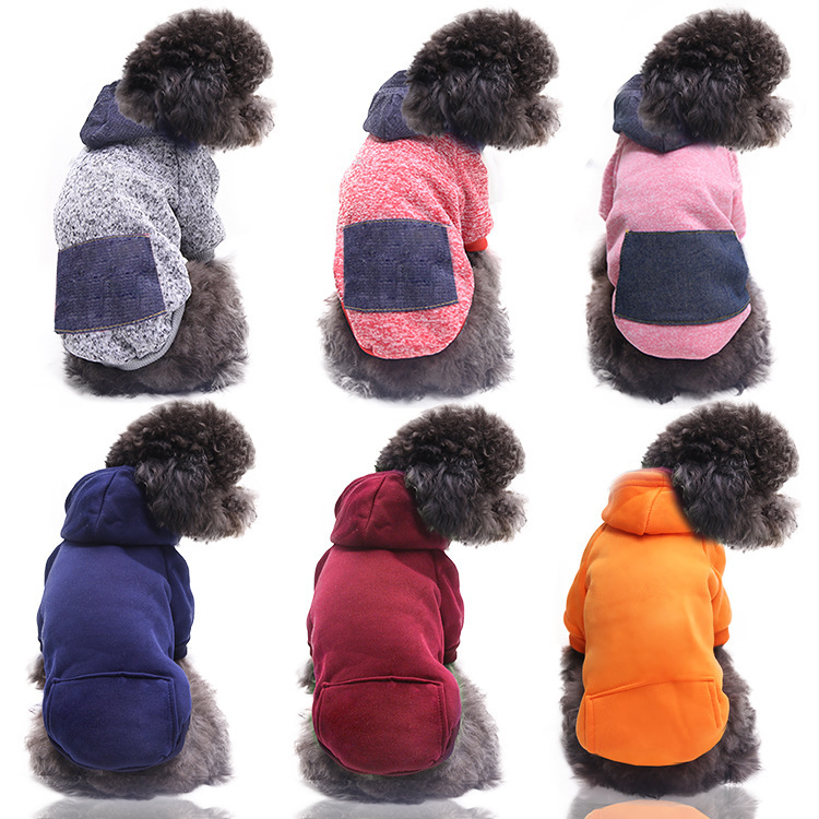 Hundemantel aus Sweatshirt-Stoff mit Taschen