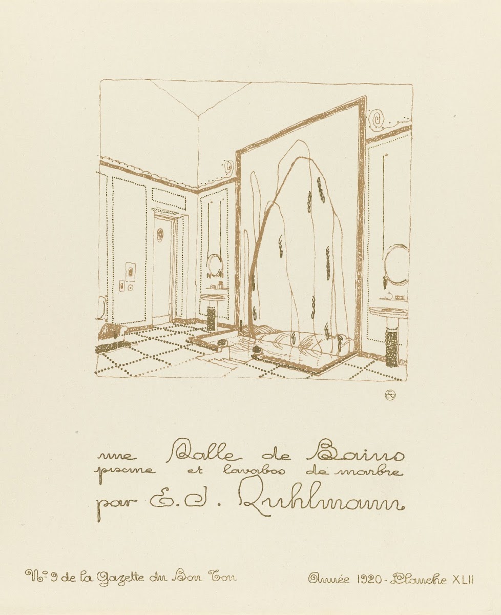 Une Salle de Bains piscine et lavabos de marbre 1920
