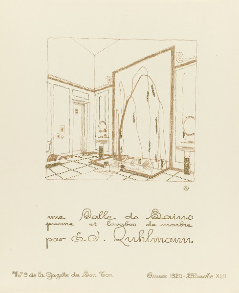 Une Salle de Bains piscine et lavabos de marbre 1920