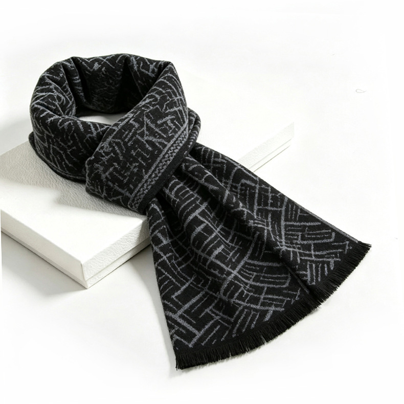 Checked scarf made from wool blend