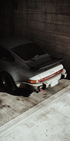 Porsche, Turbo, Classic Car, Garage 2K iPhone Wallpaper Background