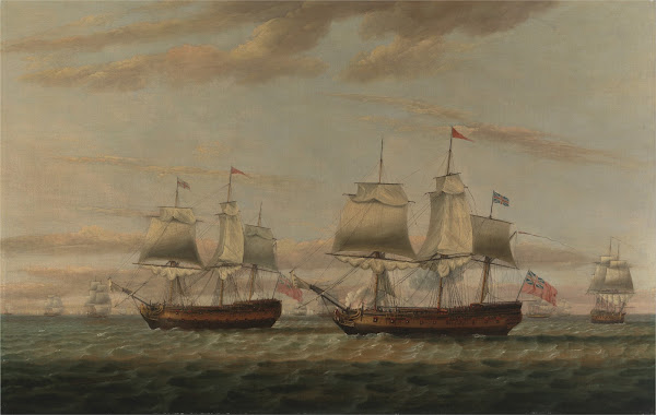 An Indiaman and a Two Decker Hove to Said to be Thomas Dumar Esq in HM Ship Port