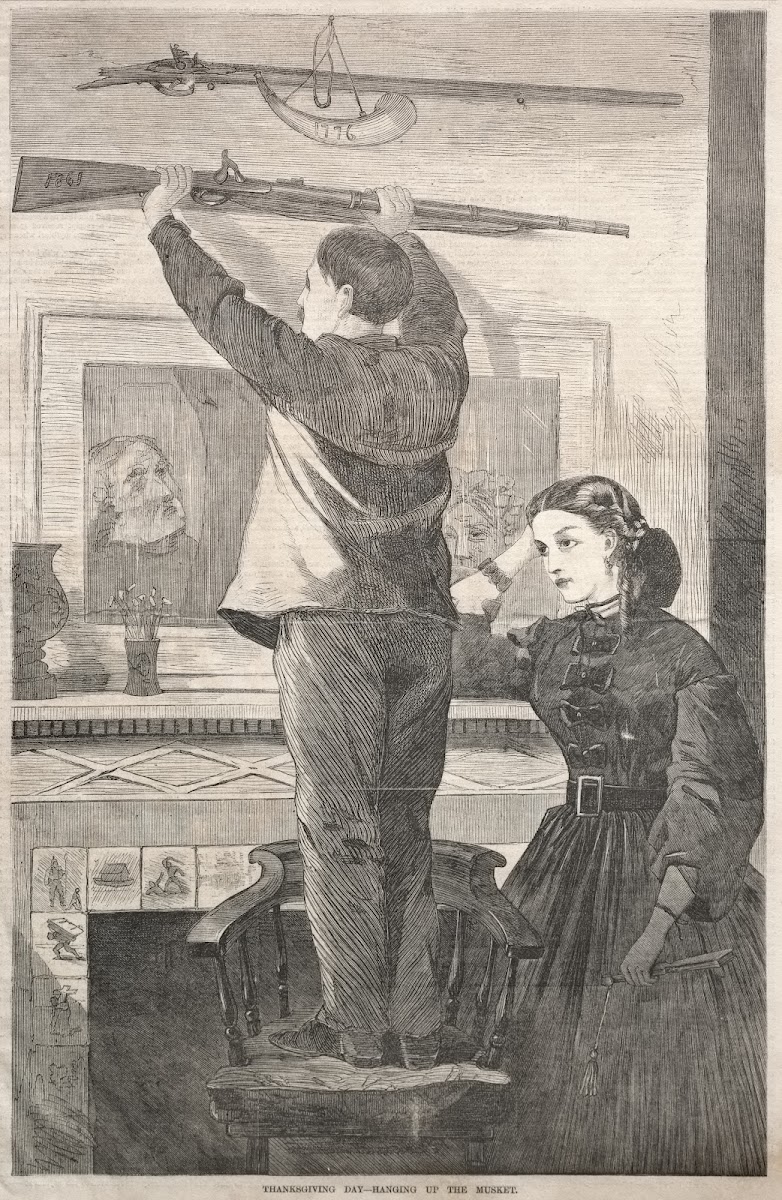 Thanksgiving Day  Hanging up the Musket 1865