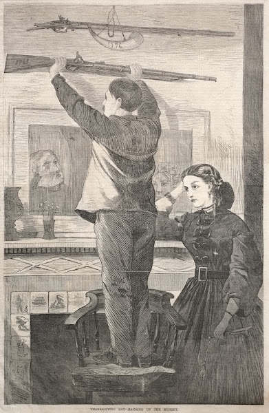 Thanksgiving Day  Hanging up the Musket 1865