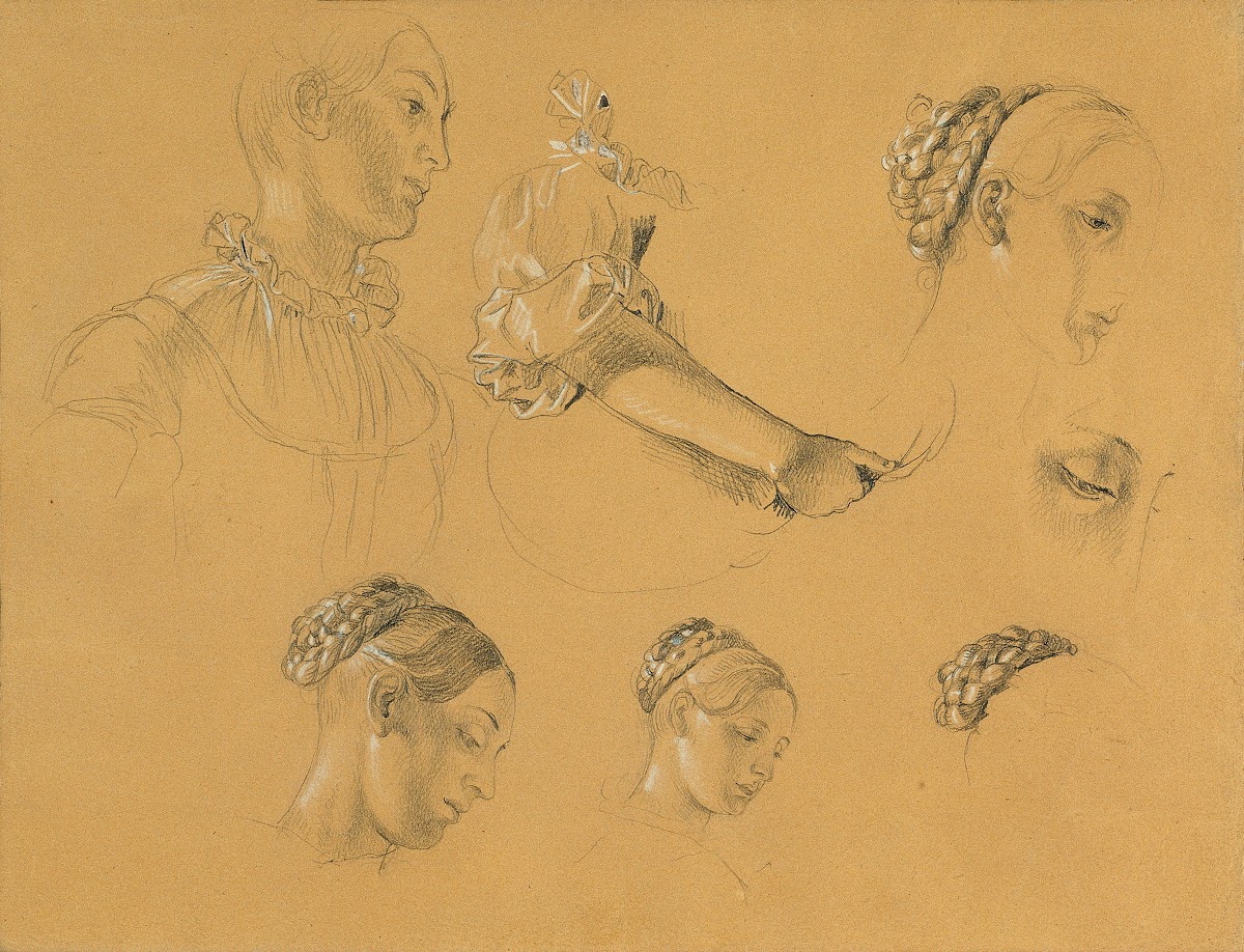 Studie zu Hermann und Dorothea im Weinberg before 1840