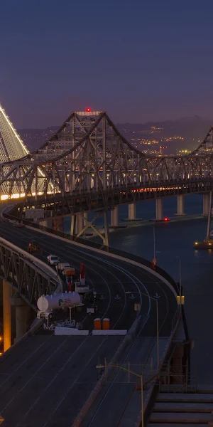 San Francisco Bay Bridge Night 4K Wallpaper Background