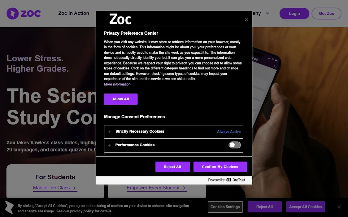 Captura de Zoc.ai