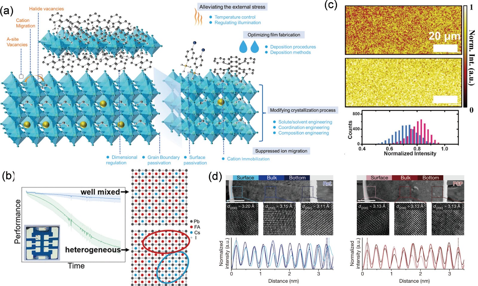 Manipulation strategy of cation inhomogeneity in perovskite solar cells