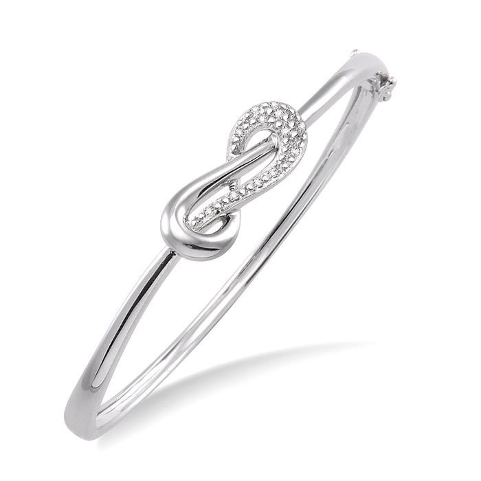 Silver Diamond Fashion Bangle