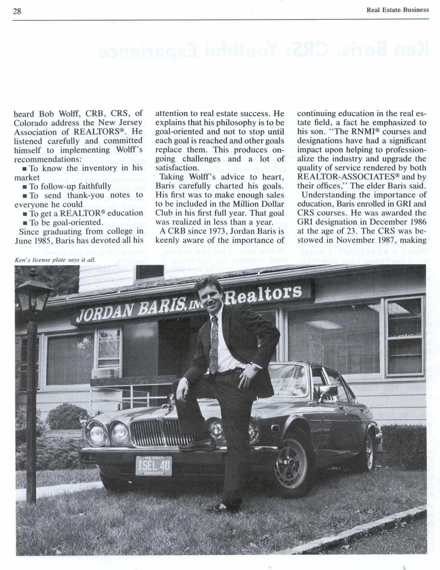 Jordan and Ken Baris with the firm’s branded vehicles, 1988